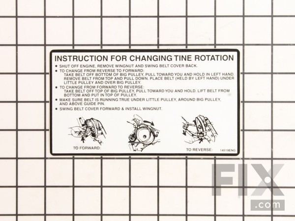 9998842-1-M-Snapper-7014519YP-Decal, Belt Replacement