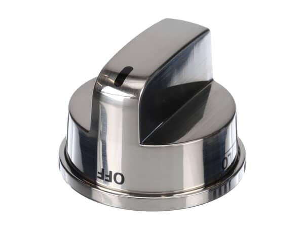 3534128-1-S-LG-EBZ37189609-Large Burner Control Knob - Stainless Steel 360 view